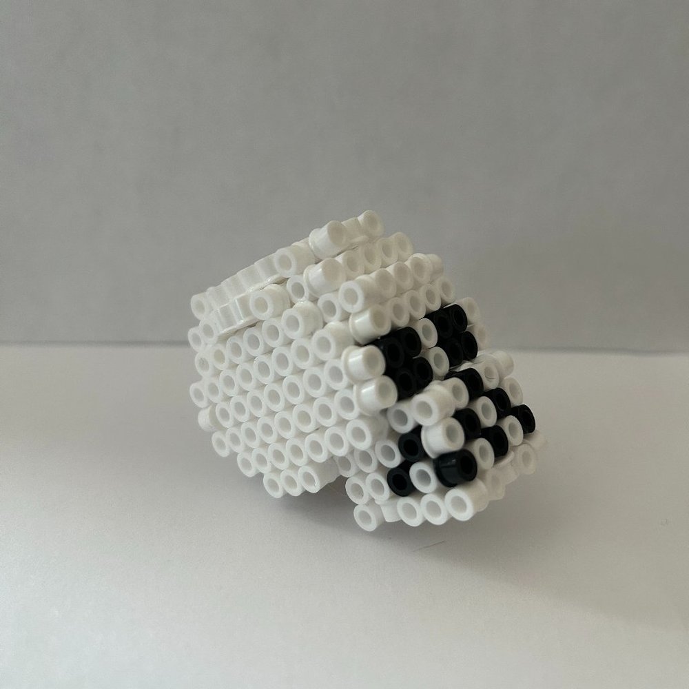 3D Perler Bead Figurine of a Human Skull